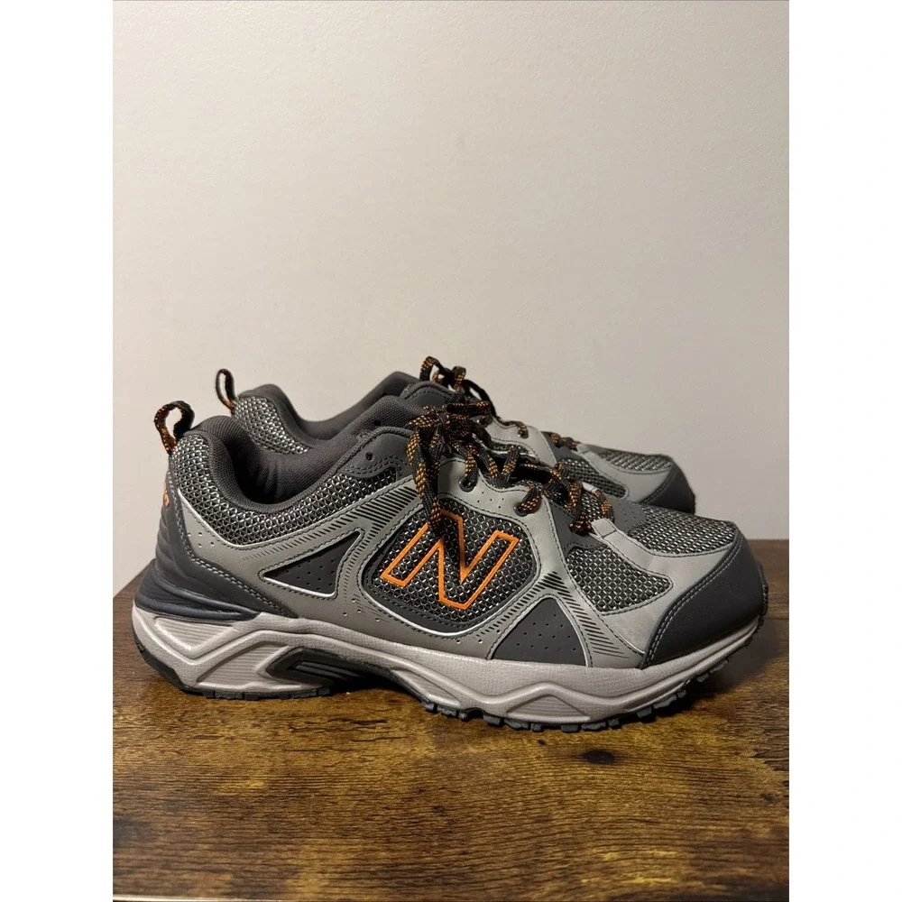 New Balance 481v3 Trail Shoes Men Sz 12 4E Grey/Orange Running Sneaker NO INSOLE